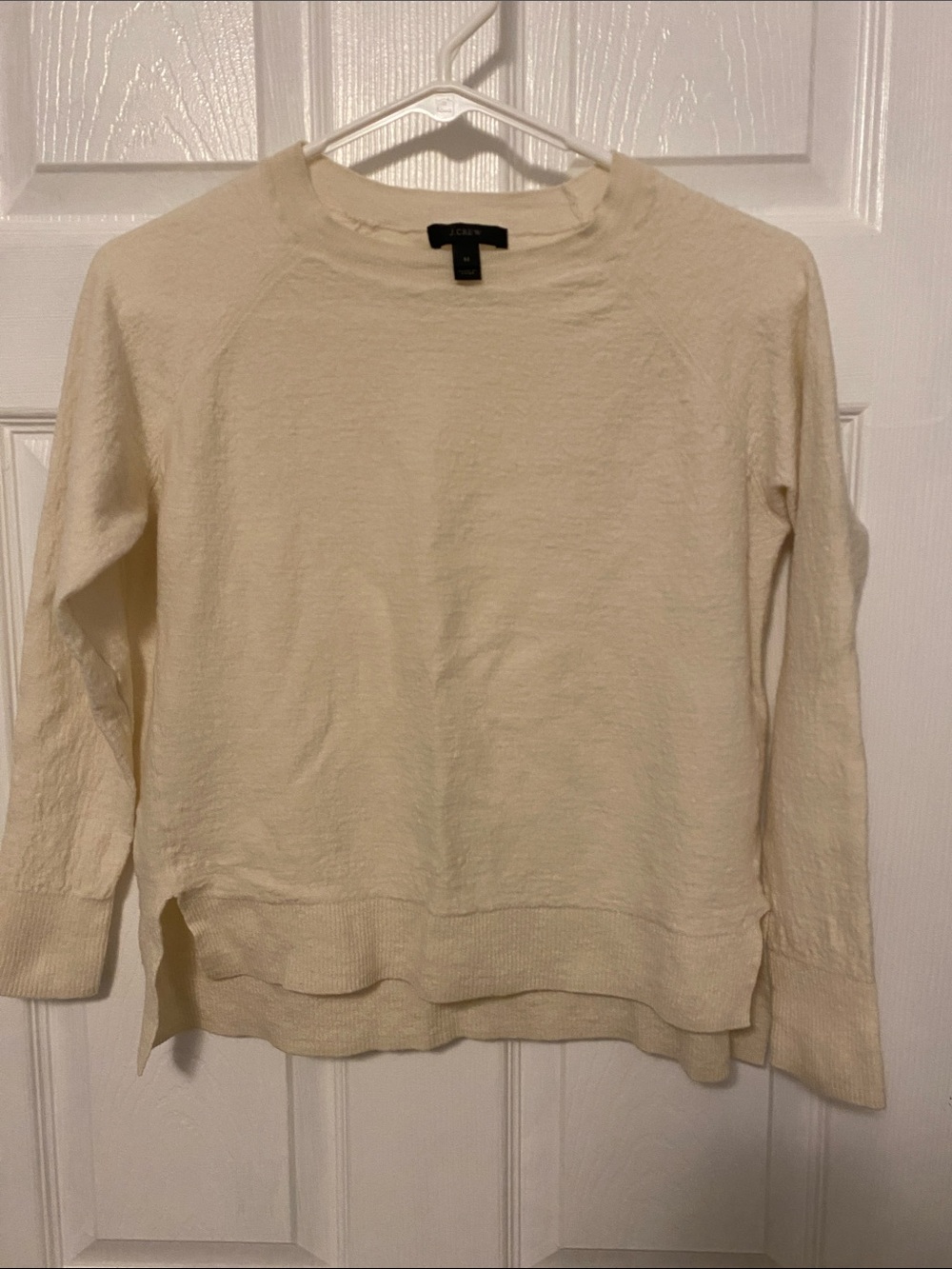 J. Crew Cream Long Sleeve Crewneck Sweater